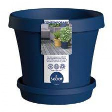 SUPER POT&SAUCER 25CM BLUE