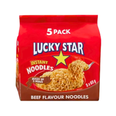 LUCKYSTAR NOODLES 5X65G BEEF