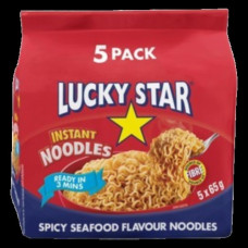 LUCKYSTAR NOODLES 5X65G SPICY SEAFOOD