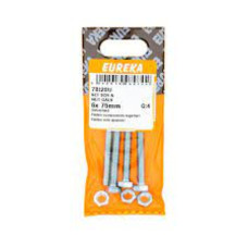 SET SCR&NUT GALV 6X75MM Q4