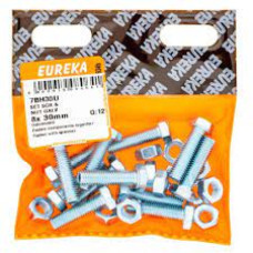 SET SCR&NUT GALV 8X30MM Q12