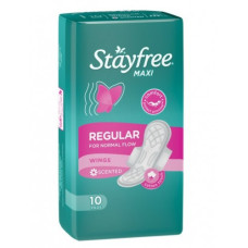 STAYFREE MAXI-THICK 10'S N/WINGS U/SC